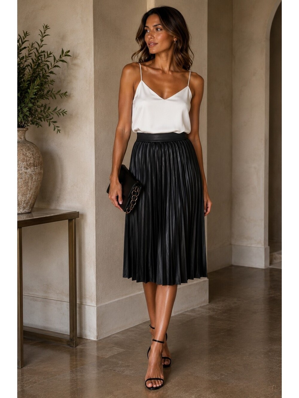 Rachel Zoe Pleated Midi Skirt - Small